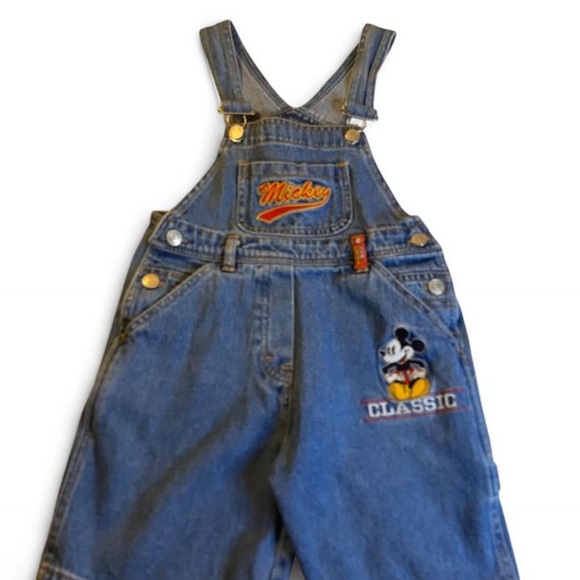 Mickey&Co Vintage 1990s Mickey Mouse blue denim overalls Size 6 Unisex
